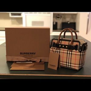 Never used Burberry “The Mini Vintage Check Triple Stud Belt Bag”